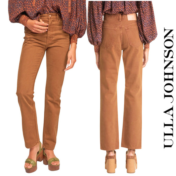 Ulla Johnson NWT The Agnes High Waist Jean Straight-Leg in Umber 29 - Picture 1 of 15